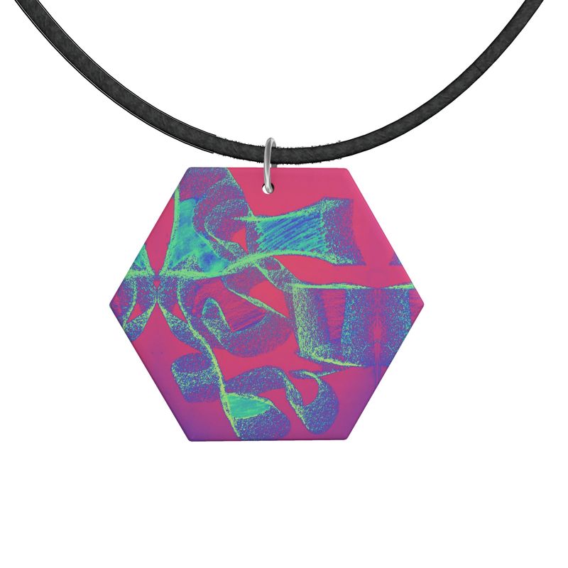 Wooden Pendant Necklace Geometric